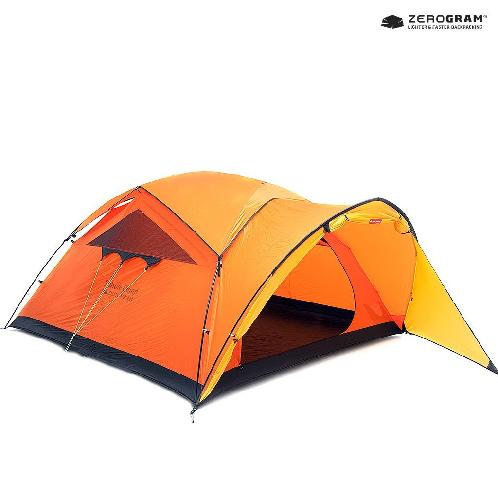 Basecamp Minimal Camping / Single Wall Interated Vestibule / 4 Person Family Tent / Sahale Camp / Tr